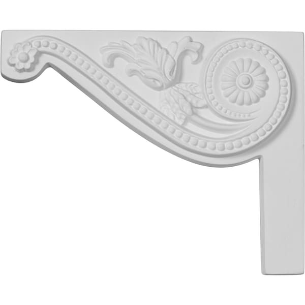 Ekena Millwork 8"W x 6 1/2"H x 3/4"D Pearl Stair Bracket, Left SB08X06PE-L - main